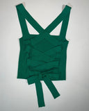 Nicole Faux Lace Up Top (Kelly Green) - Wholesale